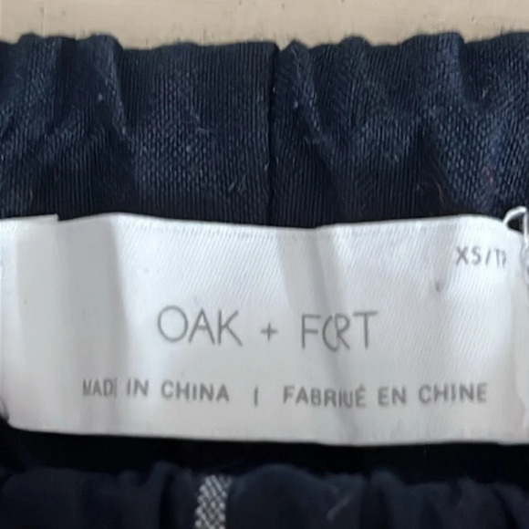 Oak + Fort Elastic Waist Pull On Windowpane Plaid Cuffed Pants - Size XS - Picture 5 of 7